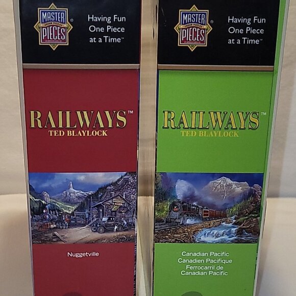 2 Blaylock Train Puzzles 1000 Pc Canadian Pacific - Nuggetville Complete Ex Cond - Picture 2 of 3